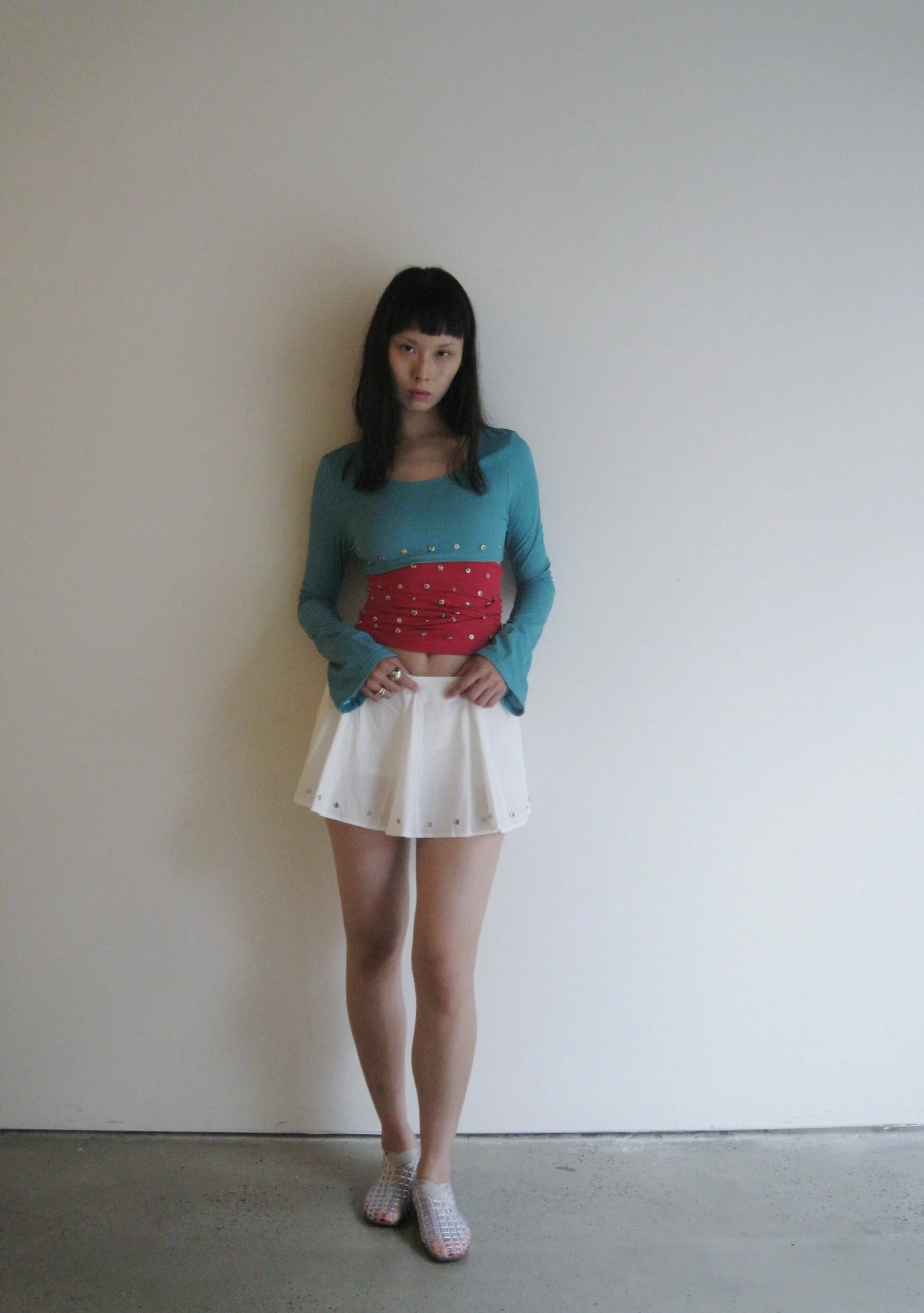 FIR© TUBE TOP with Side Pleats and Detachable Sleeves in